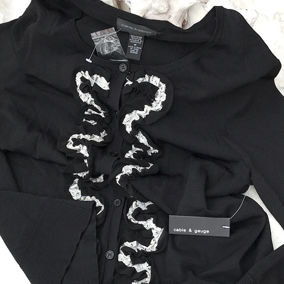 NWT Cable & Gauge Black Cardigan Sweater - Picture 8 of 11